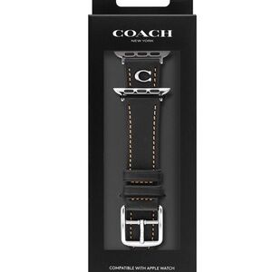 **SOLD** COACH Women's Black Leather Strap 38-40mm Apple Watch Band - EUC